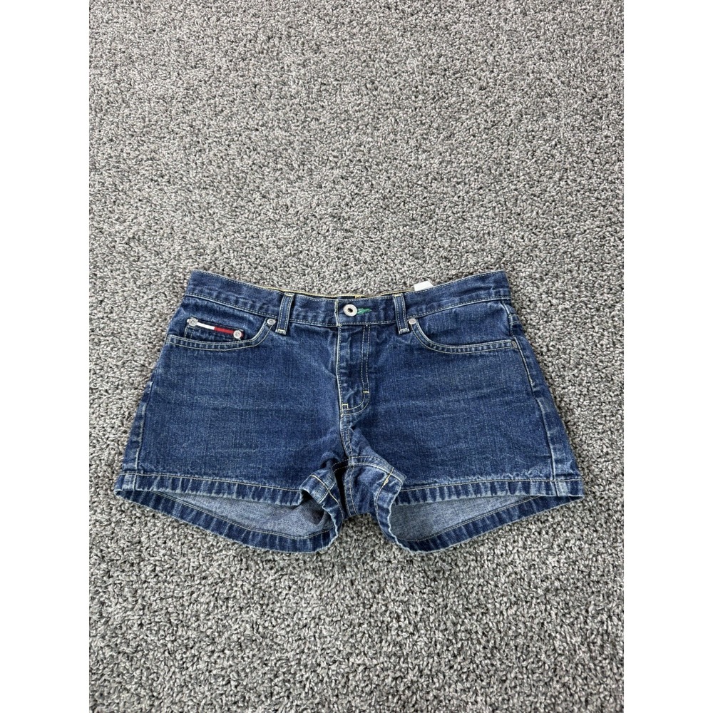 Vintage Y2K Tommy Jeans Micro Mini Denim Jean Shorts Juniors Size 7 Blue